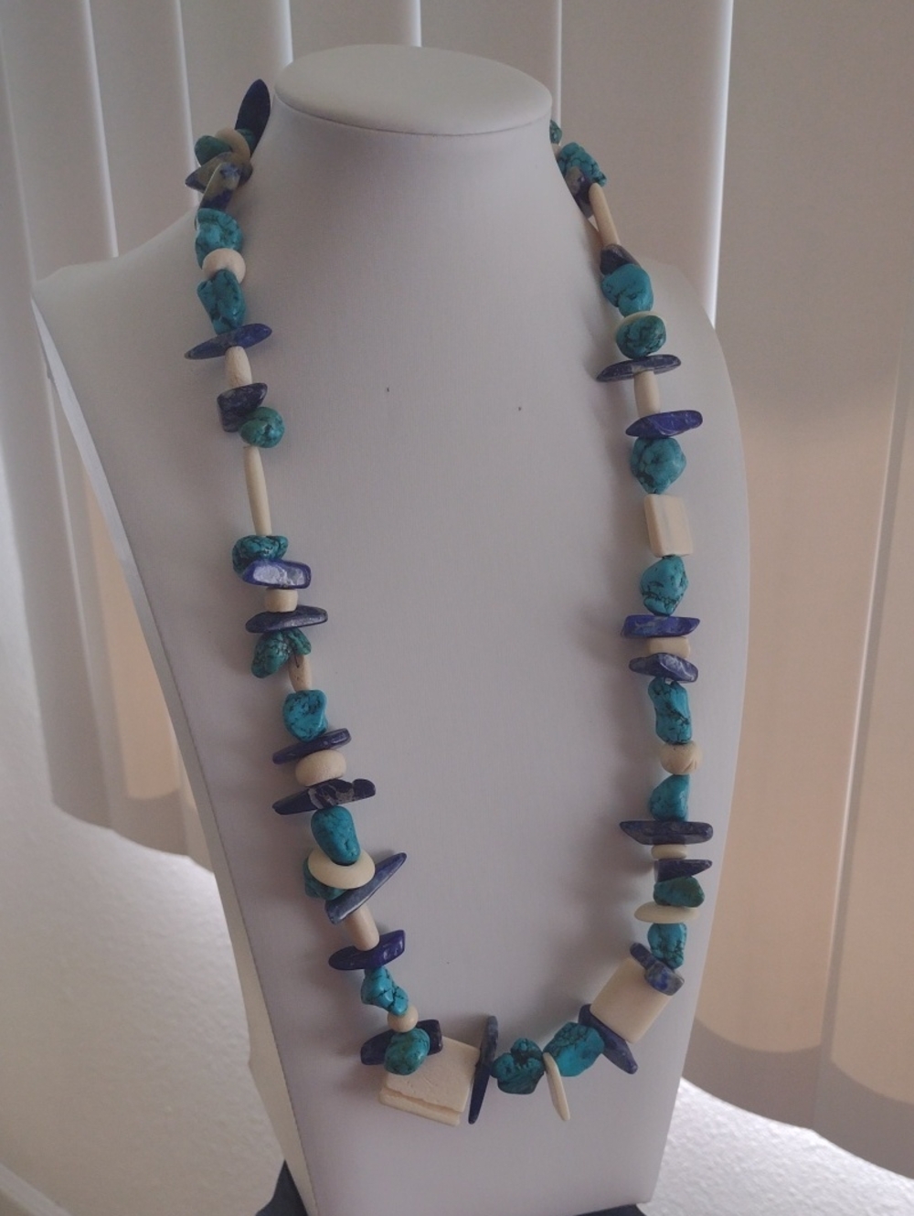 Turquoise & Lapis Bead Statement Necklace - Women Jewelry